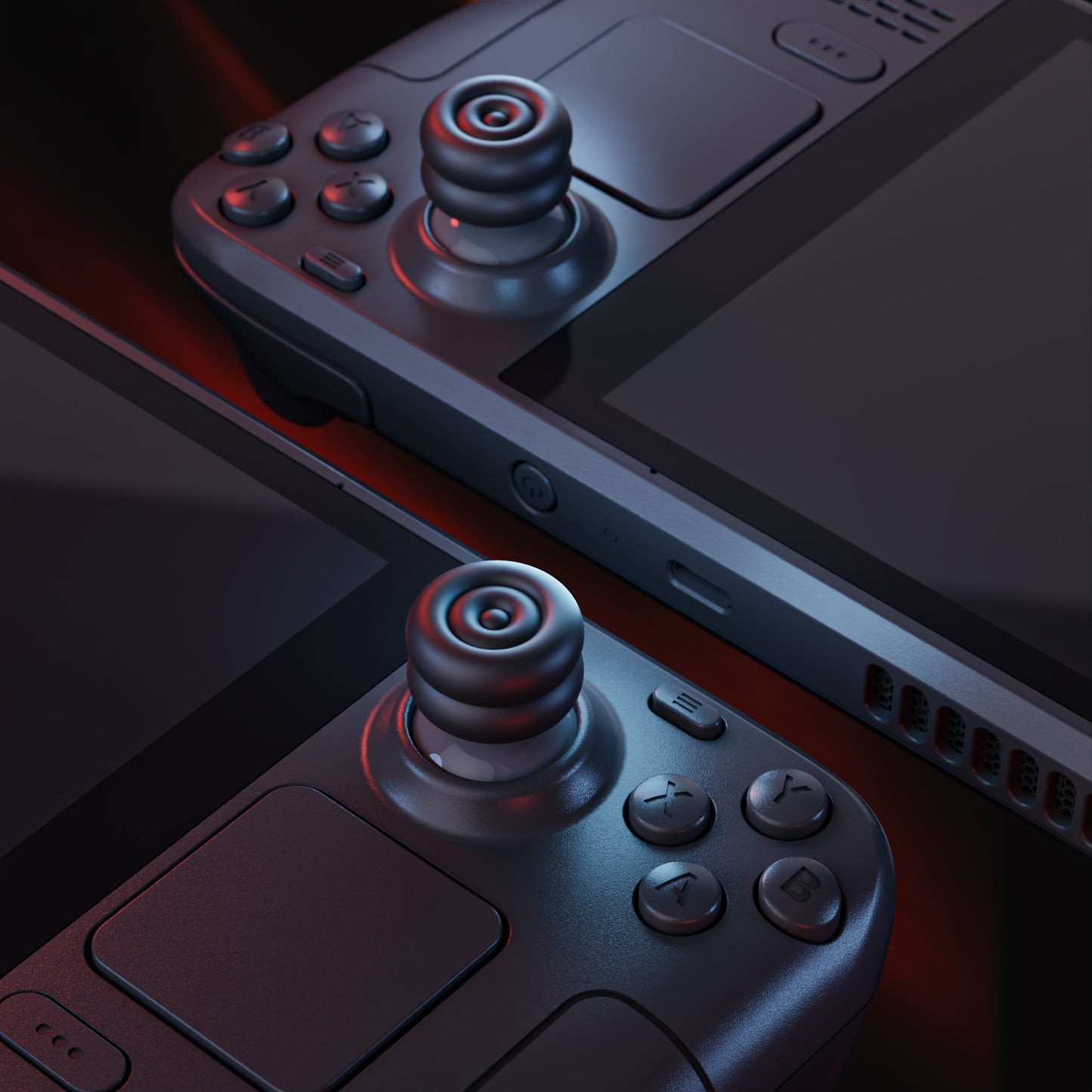 PlayVital サムクッションキャップ サムグリップ (4個入り) Steam Deck LCD & OLED 用 高さアップジョイスティックカバー 滑り止めテクスチャー付き スチームデック用アクセサリー アナログスティック保護【ブラック】