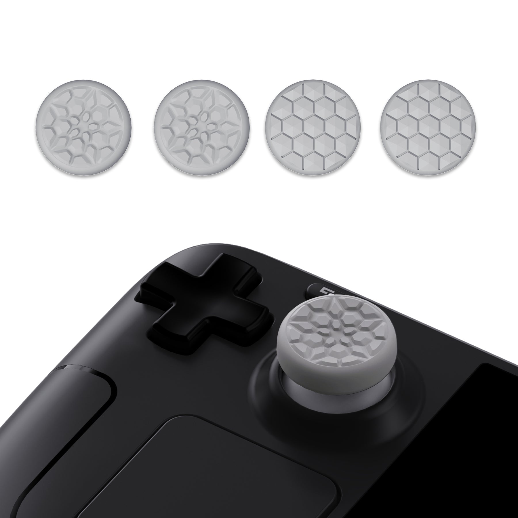 PlayVital Silicone Thumb Grip Caps for Steam Deck LCD & OLED, for PS Portal Remote Player - Raised Dots & Studded Design- Fleeting Gray - YFSDM033 (Copy) PlayVital