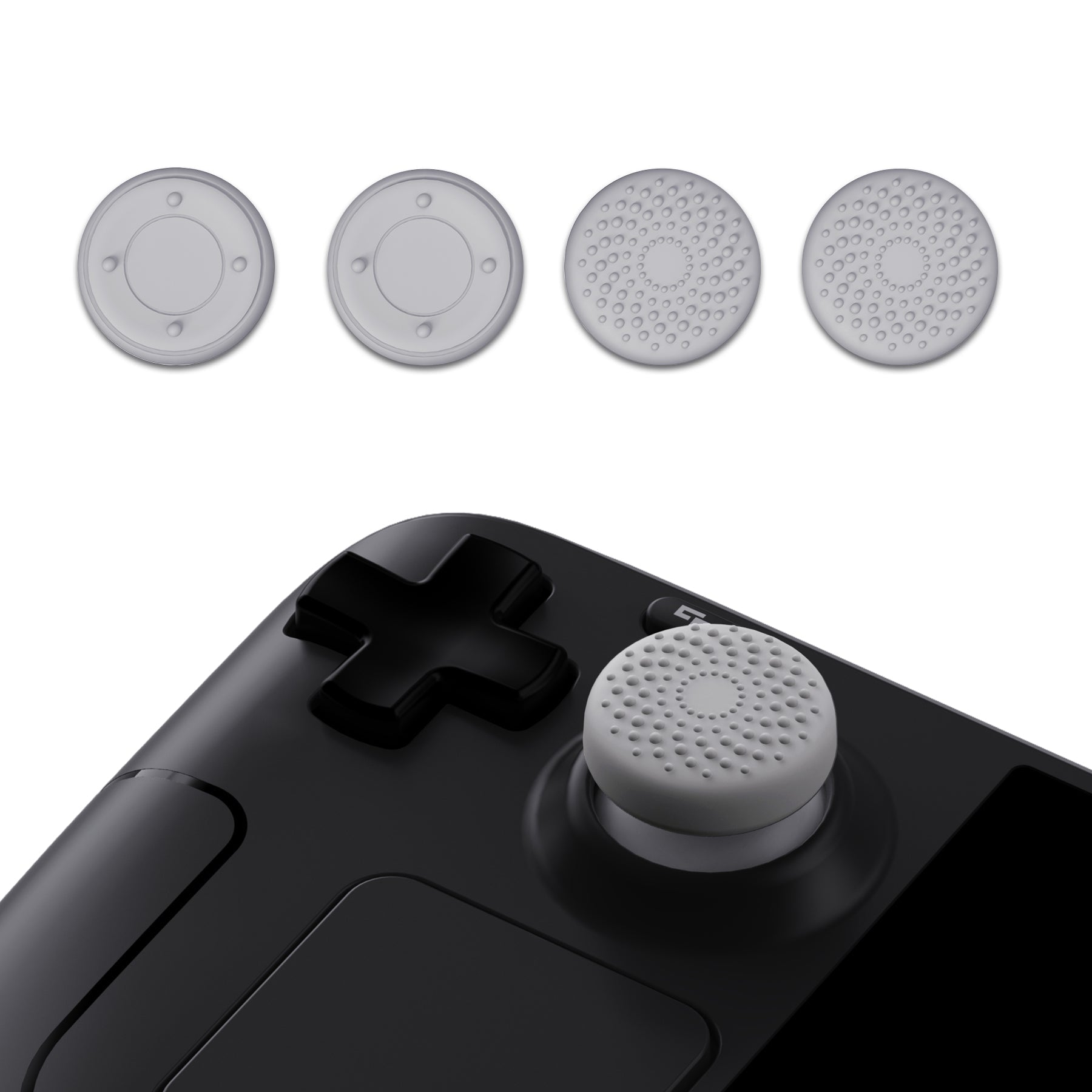 PlayVital Silicone Thumb Grip Caps for Steam Deck LCD & OLED, for PS Portal Remote Player - Samurai & Guardian Edition - Fleeting Gray - YFSDM031 (Copy) PlayVital