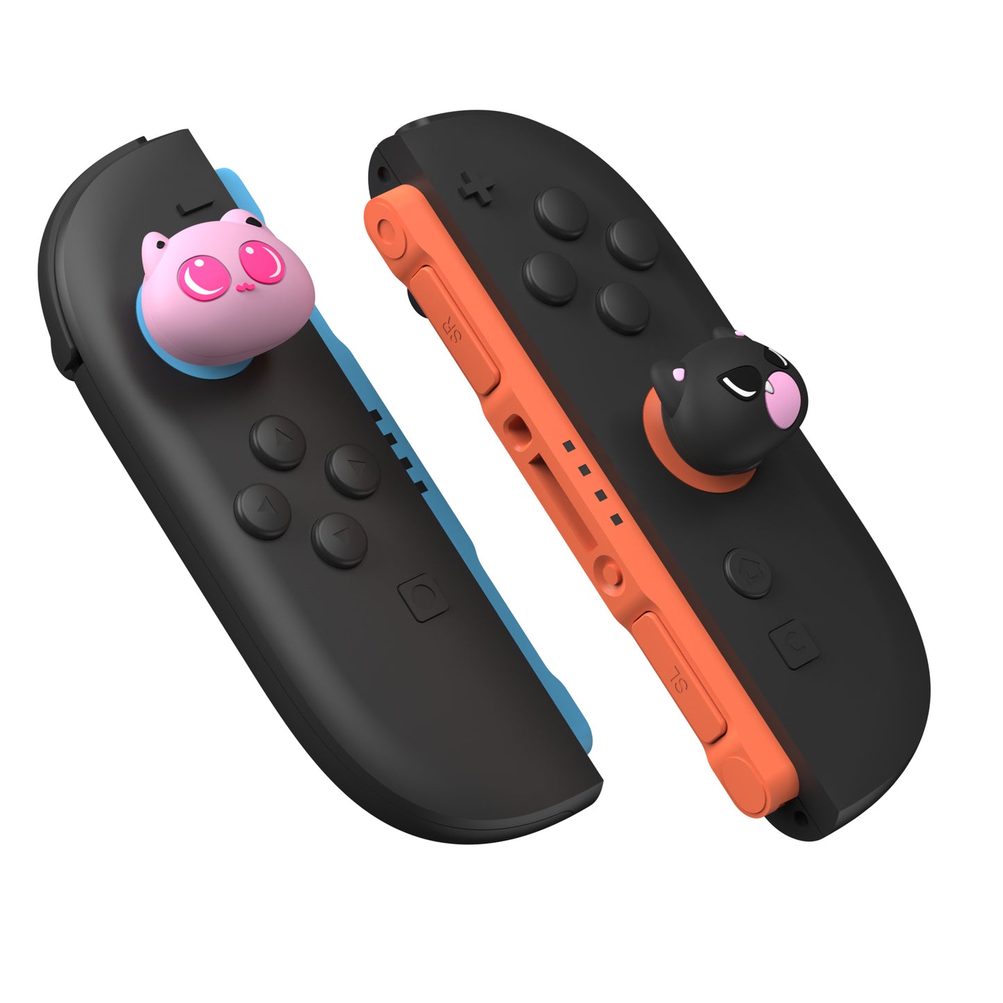 PlayVital 親指クッションキャップ サムグリップ (4個セット) Switch 2 用 疲労軽減デザイン 可愛いシリコン製ジョイスティックグリップカバー Nintendo Switch 2 Joy-Con 用【PP & VV 子猫デザイン】