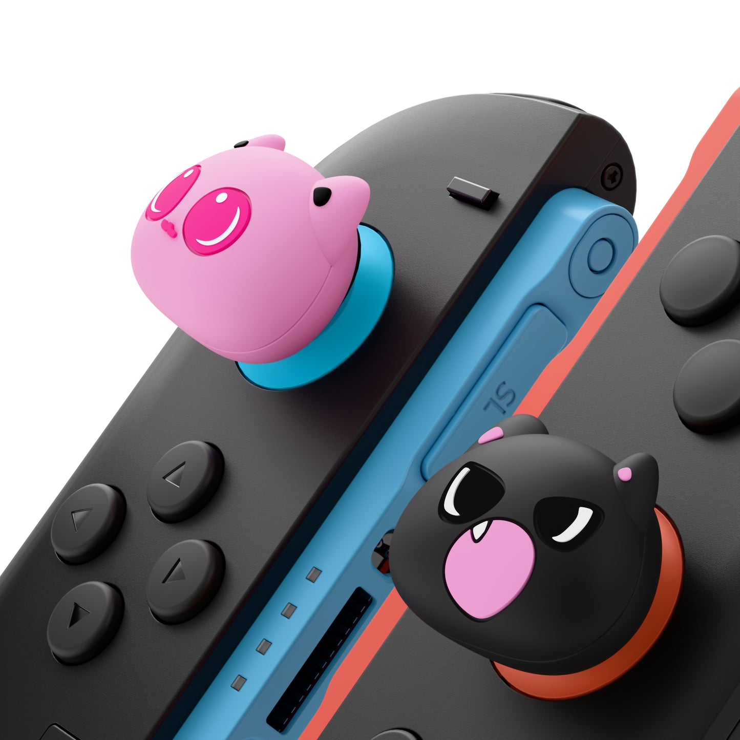 PlayVital 親指クッションキャップ サムグリップ (4個セット) Switch 2 用 疲労軽減デザイン 可愛いシリコン製ジョイスティックグリップカバー Nintendo Switch 2 Joy-Con 用【PP & VV 子猫デザイン】