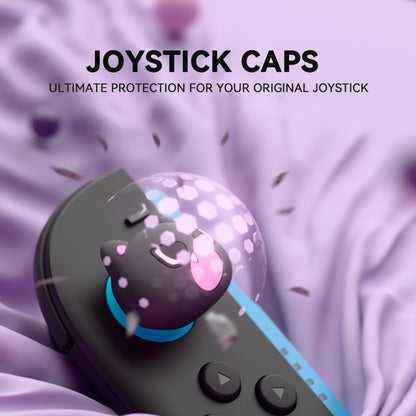 PlayVital 親指クッションキャップ サムグリップ (4個セット) Switch 2 用 疲労軽減デザイン 可愛いシリコン製ジョイスティックグリップカバー Nintendo Switch 2 Joy-Con 用【PP & VV 子猫デザイン】