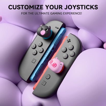 PlayVital 親指クッションキャップ サムグリップ (4個セット) Switch 2 用 疲労軽減デザイン 可愛いシリコン製ジョイスティックグリップカバー Nintendo Switch 2 Joy-Con 用【PP & VV 子猫デザイン】