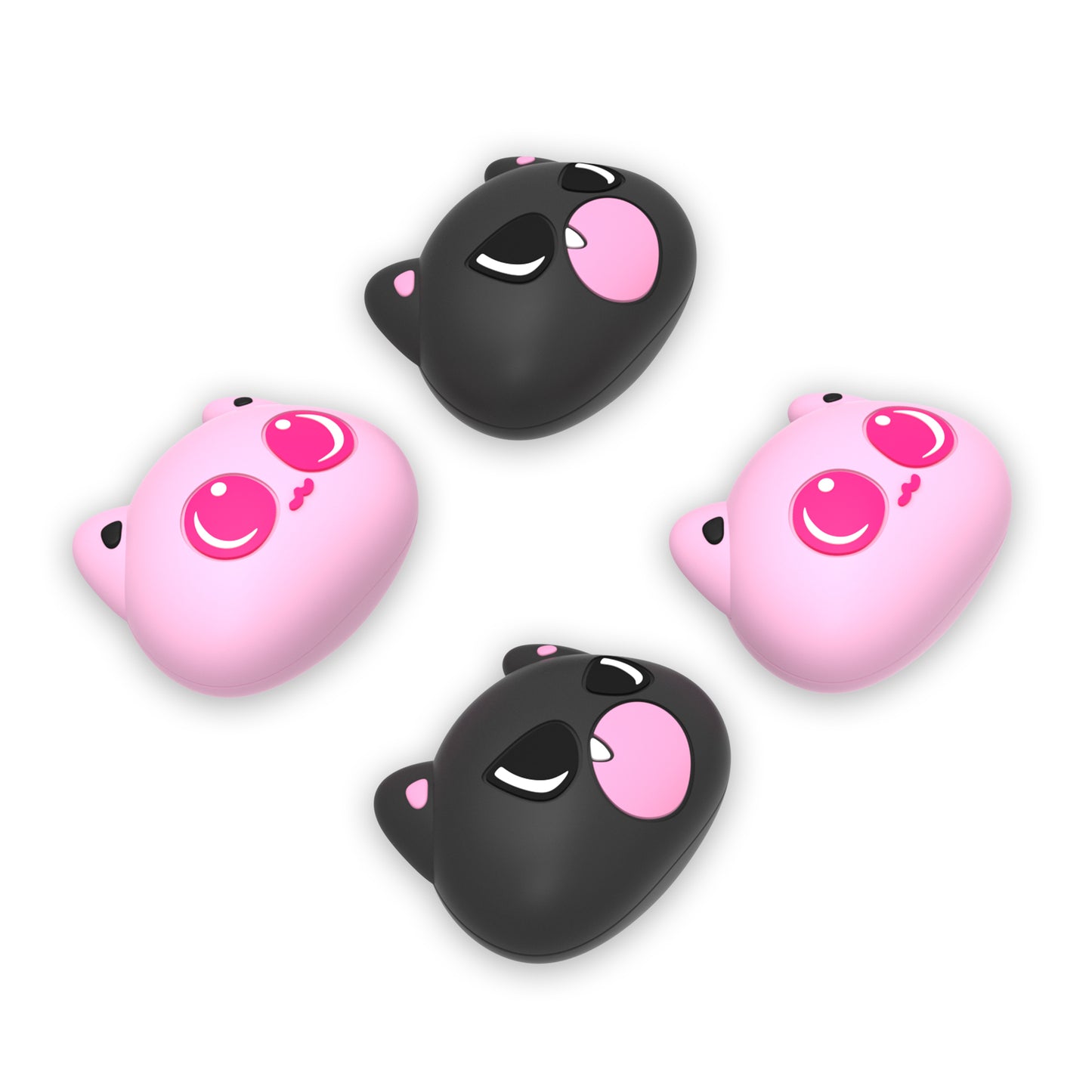 PlayVital 親指クッションキャップ サムグリップ (4個セット) Switch 2 用 疲労軽減デザイン 可愛いシリコン製ジョイスティックグリップカバー Nintendo Switch 2 Joy-Con 用【PP & VV 子猫デザイン】