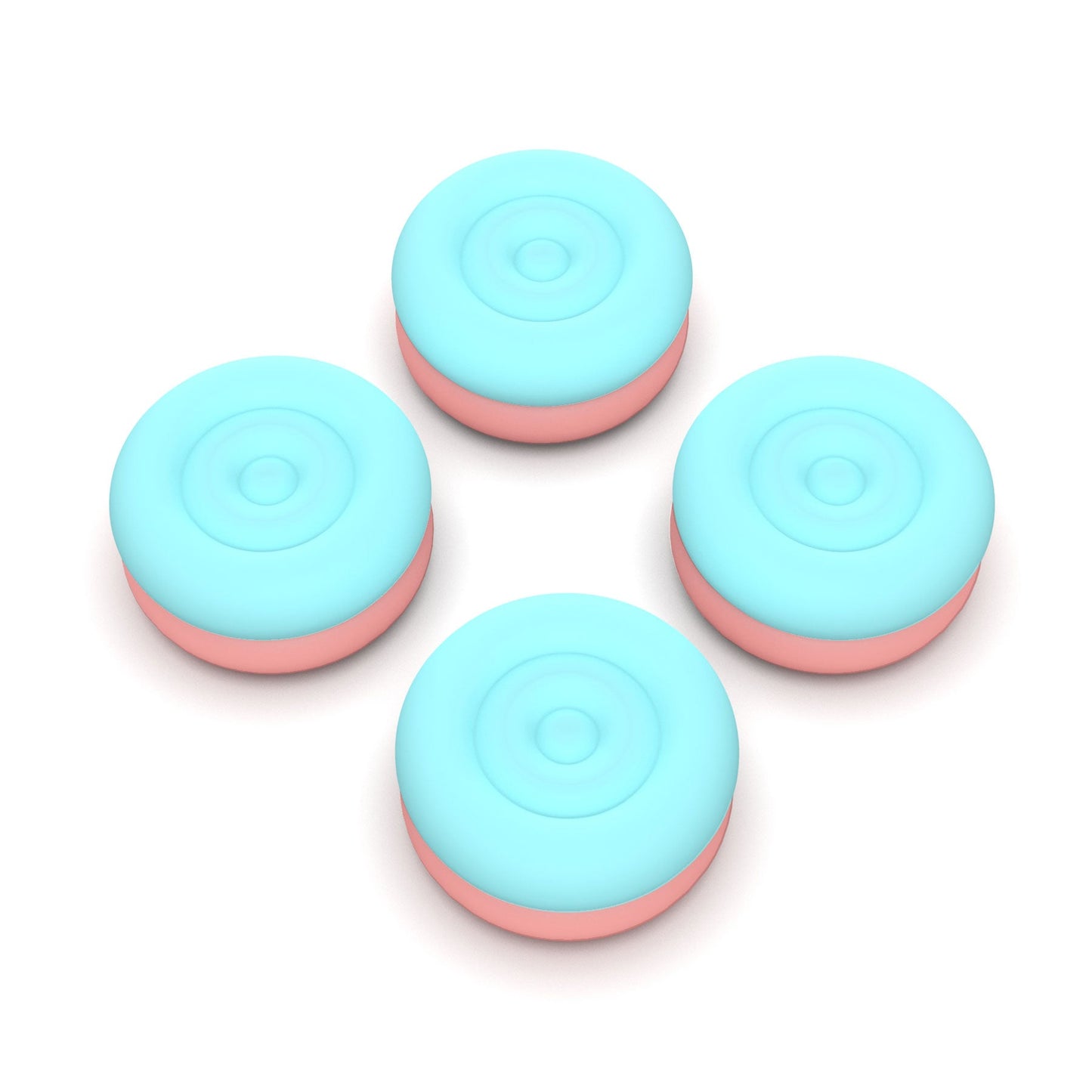 PlayVital Thumbs Cushion Caps Thumb Grips for ps5, for ps4, Thumbstick Grip Cover for Xbox Series X/S, Thumb Grip Caps for Xbox One, Elite Series 2, for Switch Pro Controller - Aqua Blue & Coral Pink - PJM3041 PlayVital