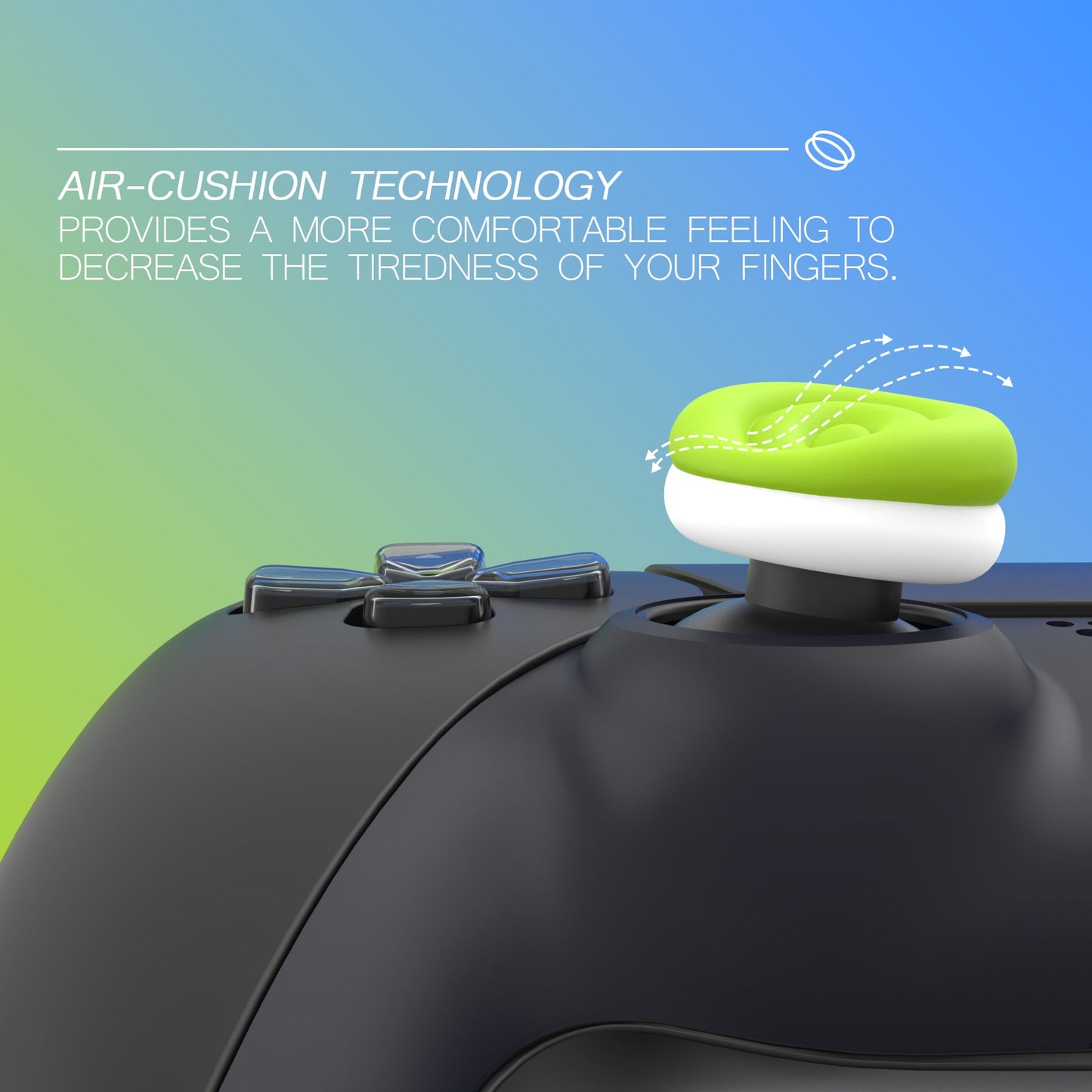 PlayVital Thumbs Cushion Caps Thumb Grips for ps5, for ps4, Thumbstick Grip Cover for Xbox Series X/S, Thumb Grip Caps for Xbox One, Elite Series 2, for Switch Pro Controller - Bright Green & Robot White - PJM3040 PlayVital