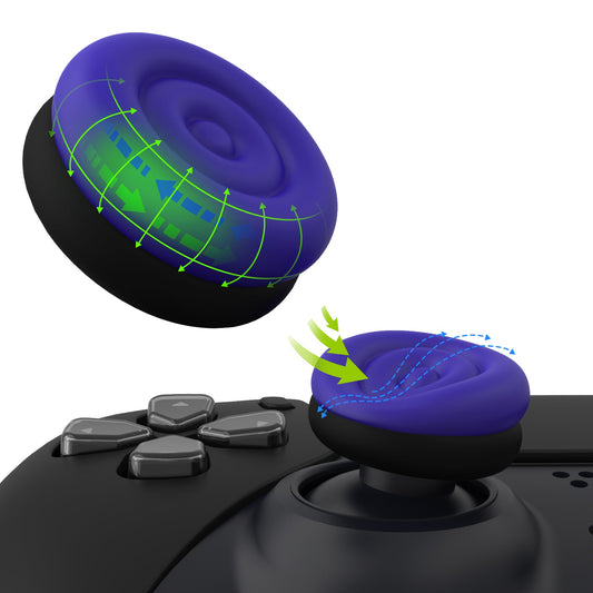 PlayVital Thumbs Cushion Caps Thumb Grips for ps5, for ps4, Thumbstick Grip Cover for Xbox Series X/S, Thumb Grip Caps for Xbox One, Elite Series 2, for Switch Pro Controller - Galactic Purple & Black - PJM3043 PlayVital