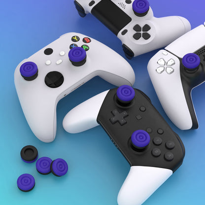 PlayVital Thumbs Cushion Caps Thumb Grips for ps5, for ps4, Thumbstick Grip Cover for Xbox Series X/S, Thumb Grip Caps for Xbox One, Elite Series 2, for Switch Pro Controller - Galactic Purple & Black - PJM3043 PlayVital