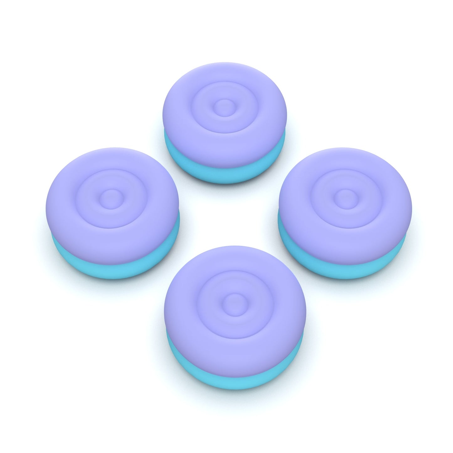 PlayVital Thumbs Cushion Caps Thumb Grips for ps5, for ps4, Thumbstick Grip Cover for Xbox Series X/S, Thumb Grip Caps for Xbox One, Elite Series 2, for Switch Pro Controller - Light Purple & Aqua Blue - PJM3042 PlayVital