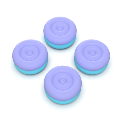 PlayVital Thumbs Cushion Caps Thumb Grips for ps5, for ps4, Thumbstick Grip Cover for Xbox Series X/S, Thumb Grip Caps for Xbox One, Elite Series 2, for Switch Pro Controller - Light Purple & Aqua Blue - PJM3042 PlayVital