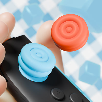 PlayVital Nintendo Switch 2（2025）対応 親指クッションキャップ 親指グリップカバー Joycon 2対応 アナログスティックカバー アクセサリー【ブルー & オレンジ】