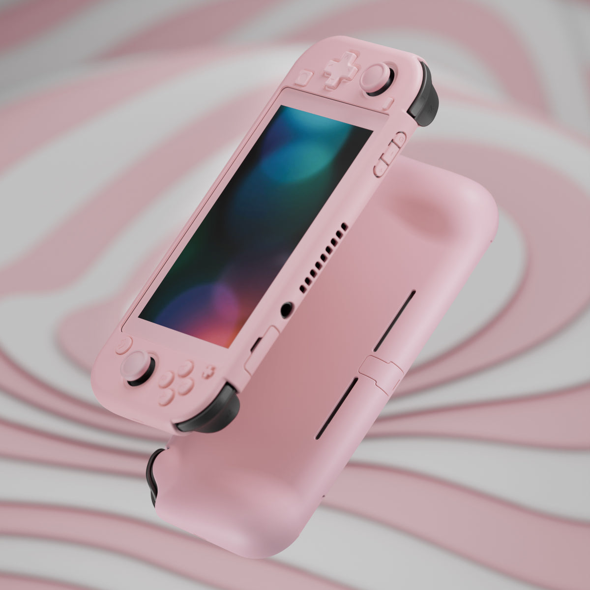 PlayVital Twilight ハード保護ケース スクリーン保護フィルム＆サムグリップ＆シリコンボタンカバー付き Nintendo Switch Lite用【ブロッサムピンク】