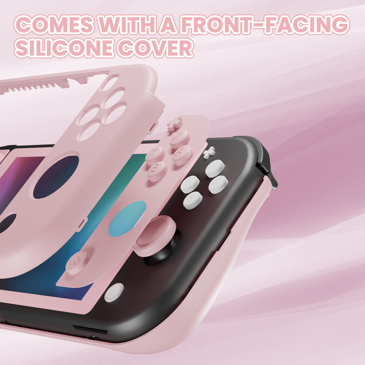 PlayVital Twilight ハード保護ケース スクリーン保護フィルム＆サムグリップ＆シリコンボタンカバー付き Nintendo Switch Lite用【ブロッサムピンク】