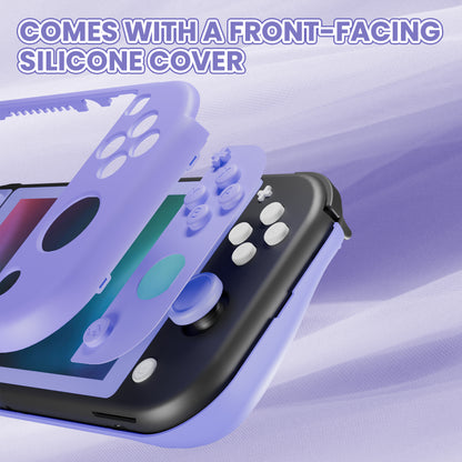 PlayVital Twilight ハード保護ケース スクリーン保護フィルム＆サムグリップ＆シリコンボタンカバー付き Nintendo Switch Lite用【ライトバイオレット】