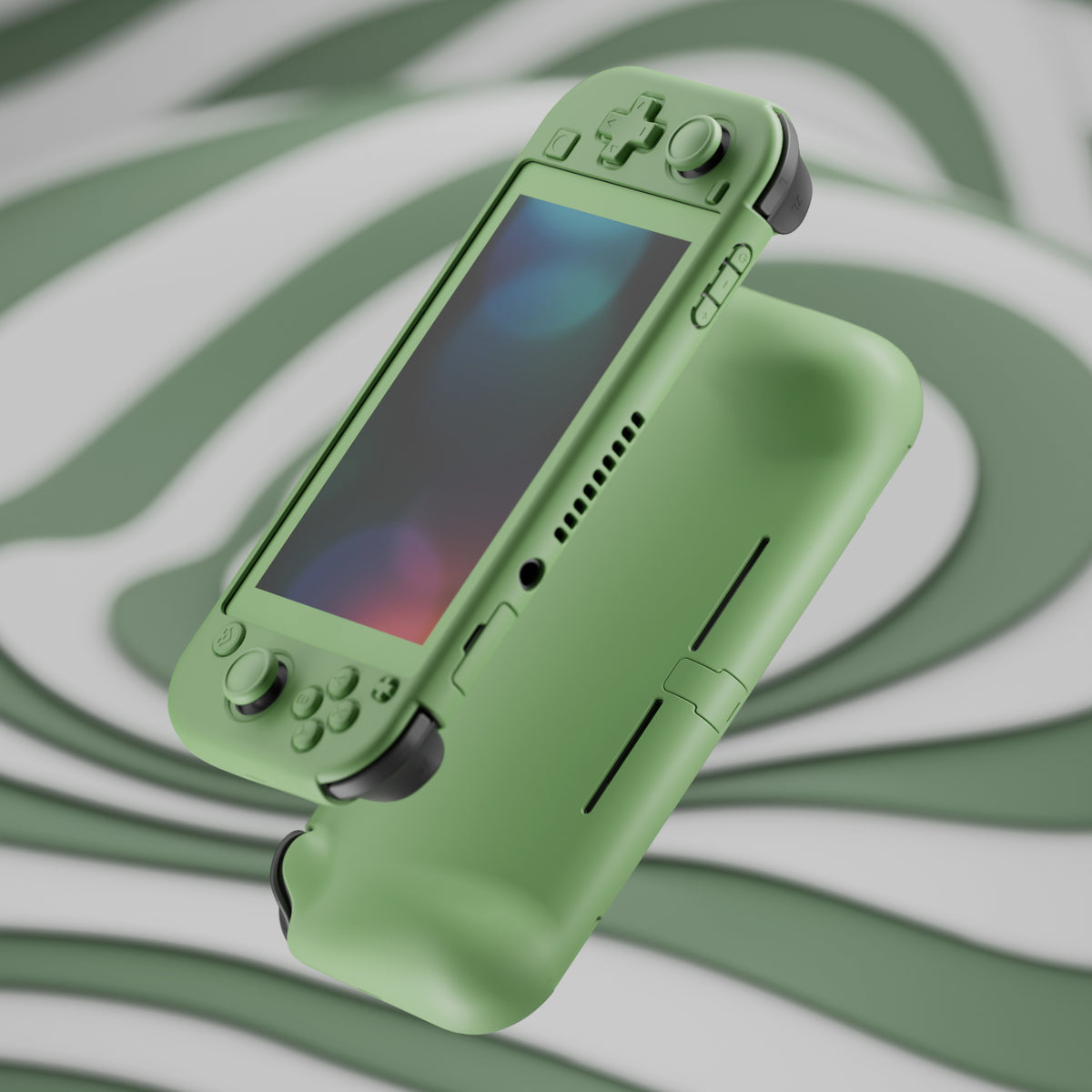 PlayVital Twilight ハード保護ケース スクリーン保護フィルム＆サムグリップ＆シリコンボタンカバー付き Nintendo Switch Lite用【抹茶グリーン】