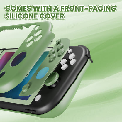 PlayVital Twilight ハード保護ケース スクリーン保護フィルム＆サムグリップ＆シリコンボタンカバー付き Nintendo Switch Lite用【抹茶グリーン】