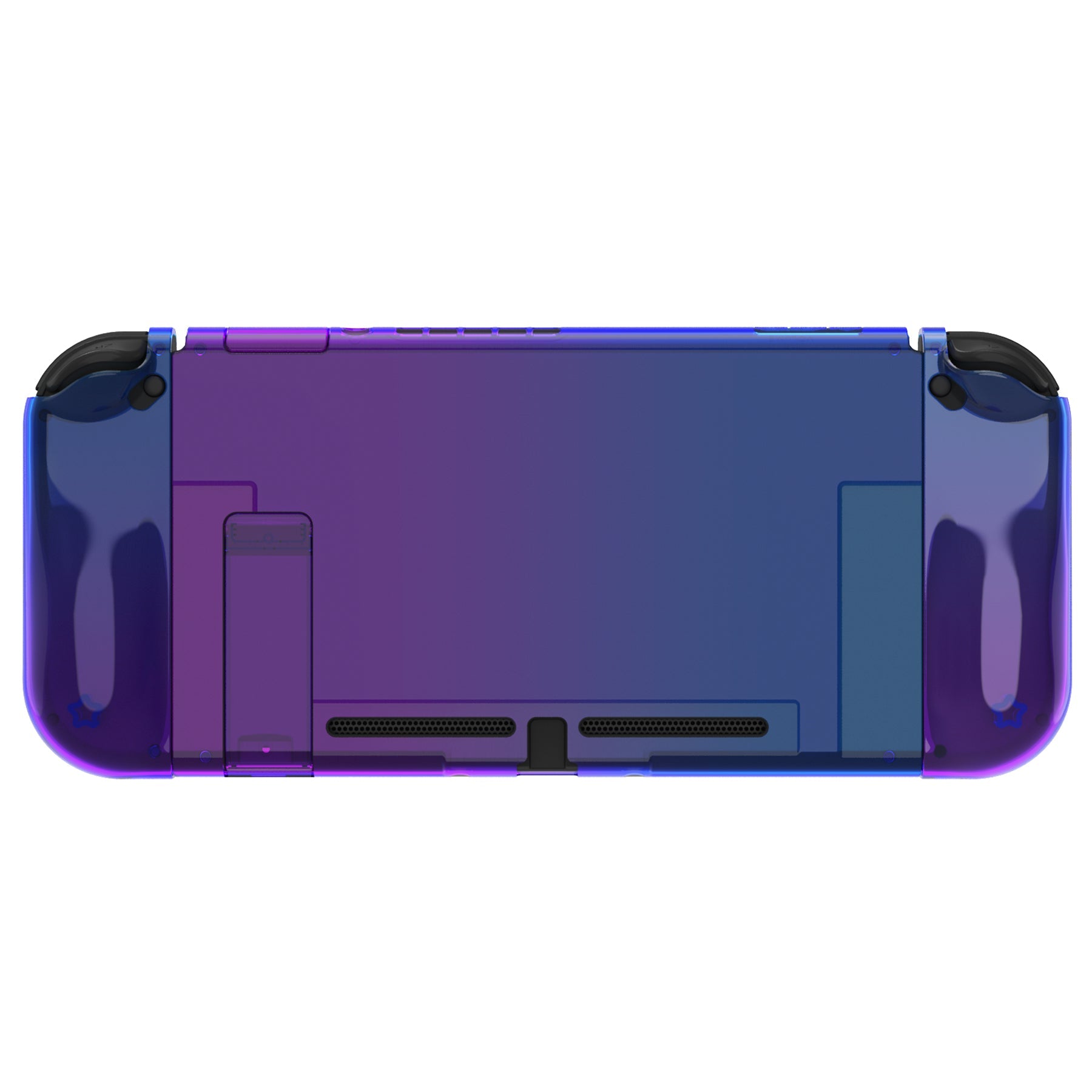 PlayVital UPGRADED Glossy Dockable Case Grip Cover for NS Switch, Ergonomic Protective Case for NS Switch, Separable Protector Hard Shell for Switch - Gradient Translucent Bluebell - ANSP3007 PlayVital