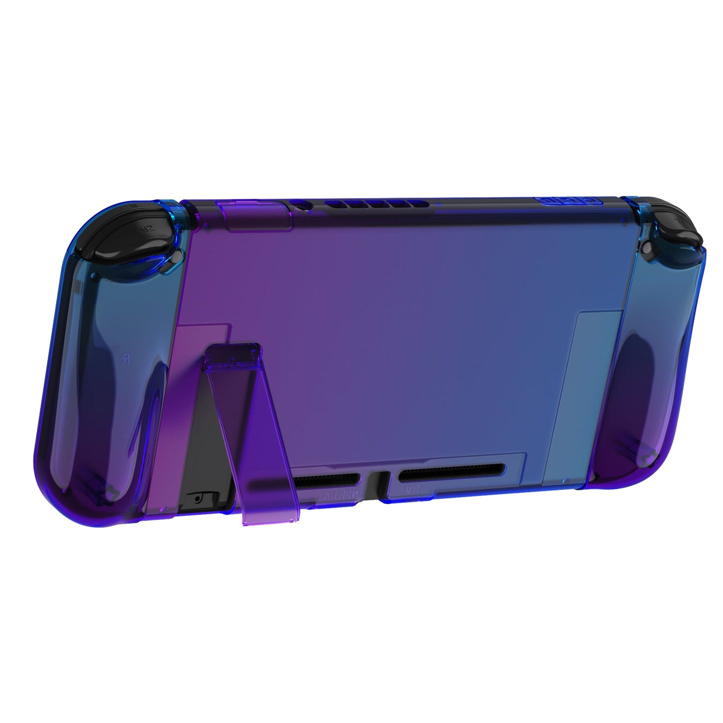 PlayVital UPGRADED Glossy Dockable Case Grip Cover for NS Switch, Ergonomic Protective Case for NS Switch, Separable Protector Hard Shell for Switch - Gradient Translucent Bluebell - ANSP3007 PlayVital