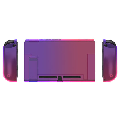 PlayVital UPGRADED Dockable Hard Shell Protective Case for NS Switch - Clear Atomic Purple Rose Red - ANSP3008 PlayVital