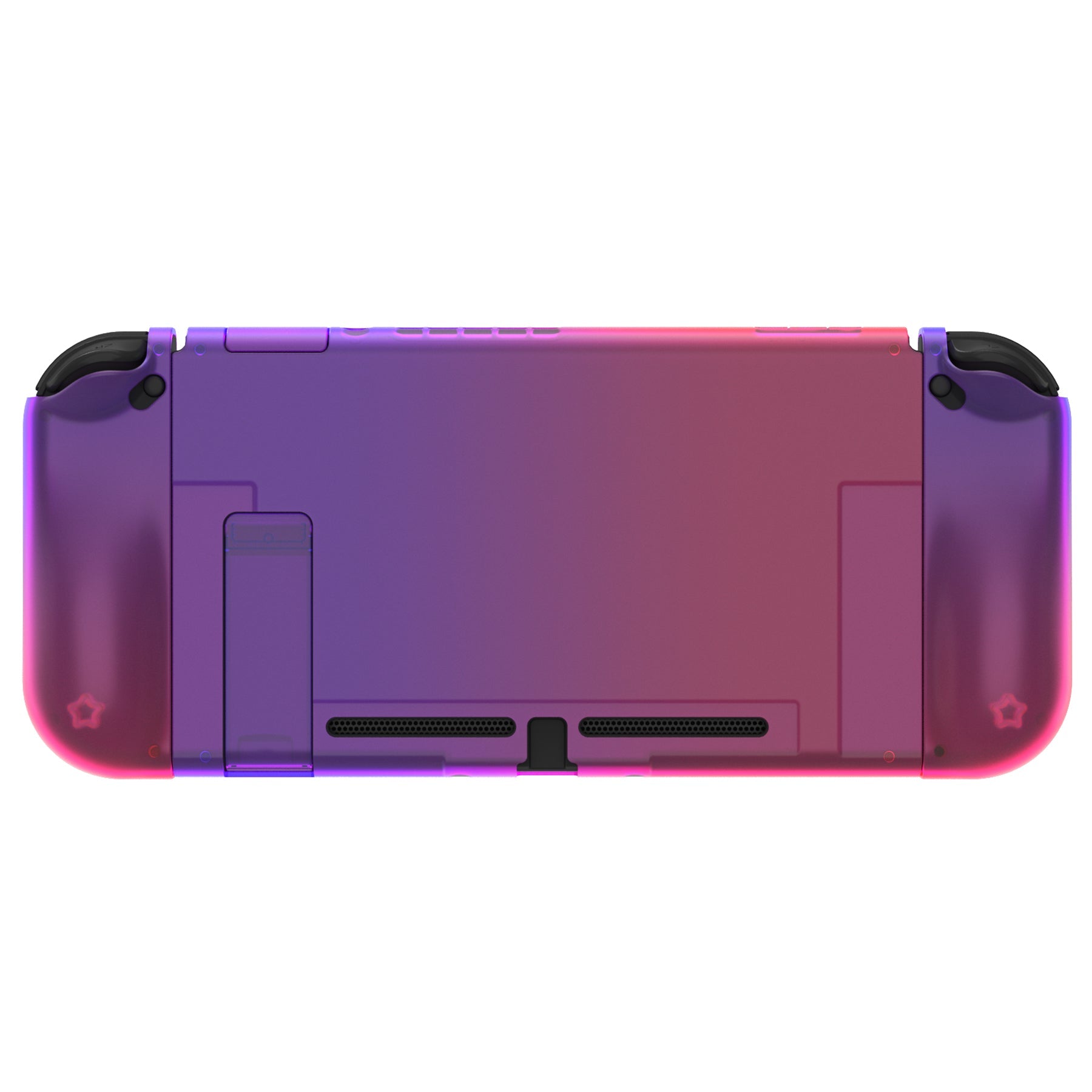 PlayVital UPGRADED Dockable Hard Shell Protective Case for NS Switch - Clear Atomic Purple Rose Red - ANSP3008 PlayVital