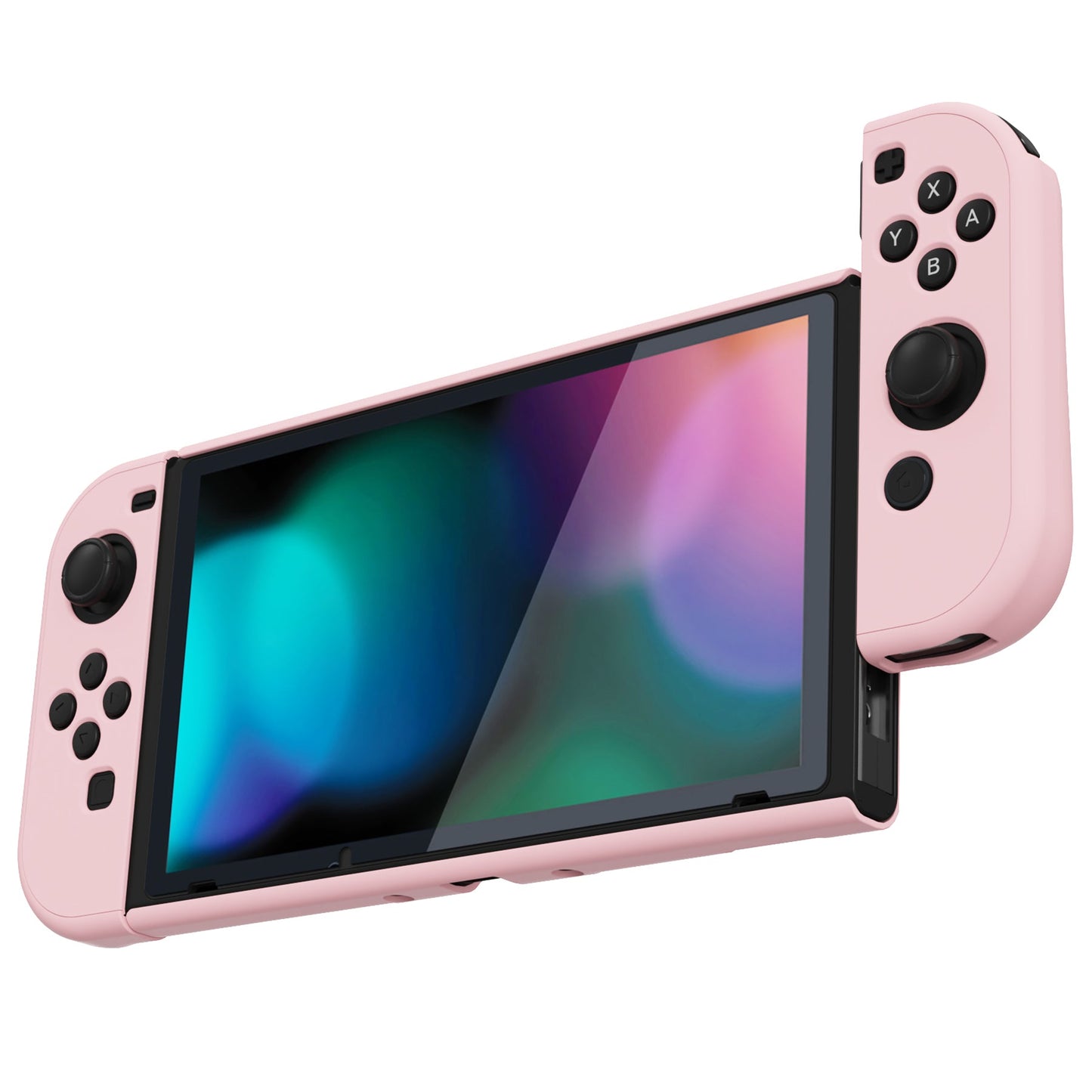 PlayVital UPGRADED Dockable Hard Shell Protective Case for NS Switch - Cherry Blossoms Pink - ANSP3010 PlayVital