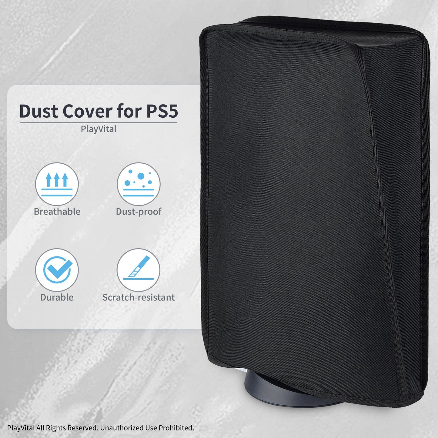 PlayVital Nylon Anti Scratch Waterproof Dust Cover for PS5 Console Digital Edition & Regular Edition - PFPJ PlayVital