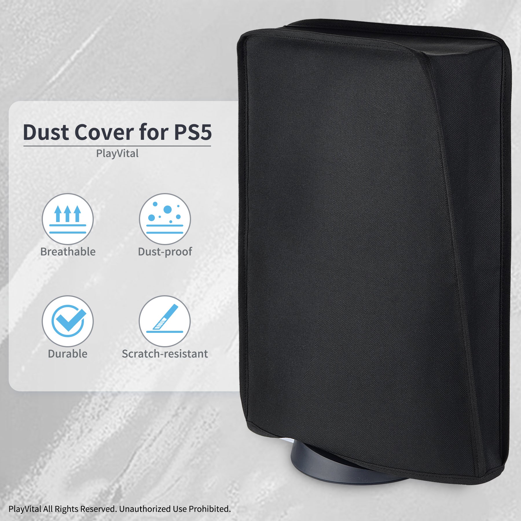 PlayVital Nylon Anti Scratch Waterproof Dust Cover for PS5 Console Digital Edition & Regular Edition - PFPJ PlayVital