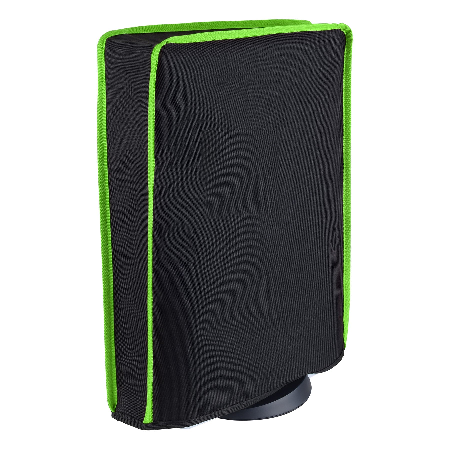 PlayVital Vertical Black & Neon Green Trim Anti Scratch Waterproof Dust Cover for ps5 Console Digital Edition & Disc Edition - PFPJ012 PlayVital