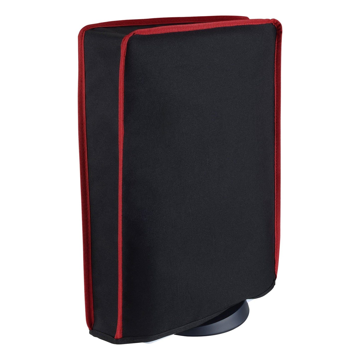 PlayVital Vertical Black & Red Trim Anti Scratch Waterproof Dust Cover for ps5 Console Digital Edition & Disc Edition - PFPJ011 PlayVital