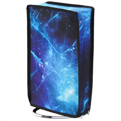 PlayVital Vertical Dust Cover for ps5 Slim Digital Edition(The New Smaller Design), Nylon Dust Proof Protector Waterproof Cover Sleeve for ps5 Slim Console - Blue Nebula - JKSPFH004 PlayVital