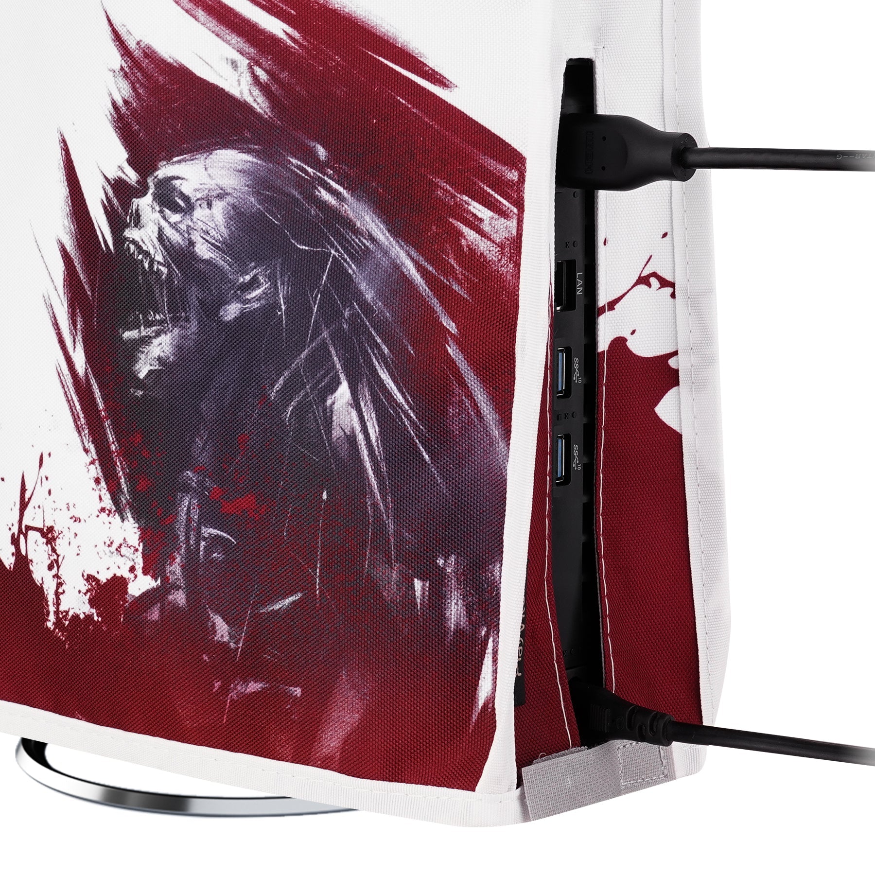 PlayVital Vertical Dust Cover for ps5 Slim Disc Edition(The New Smaller Design), Nylon Dust Proof Protector Waterproof Cover Sleeve for ps5 Slim Console - Blood Zombie - BMYPFH008 PlayVital