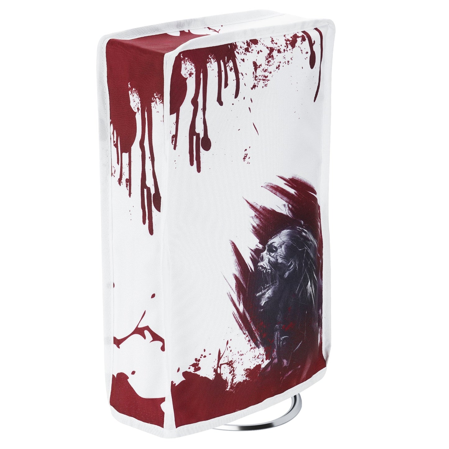 PlayVital Vertical Dust Cover for ps5 Slim Disc Edition(The New Smaller Design), Nylon Dust Proof Protector Waterproof Cover Sleeve for ps5 Slim Console - Blood Zombie - BMYPFH008 PlayVital