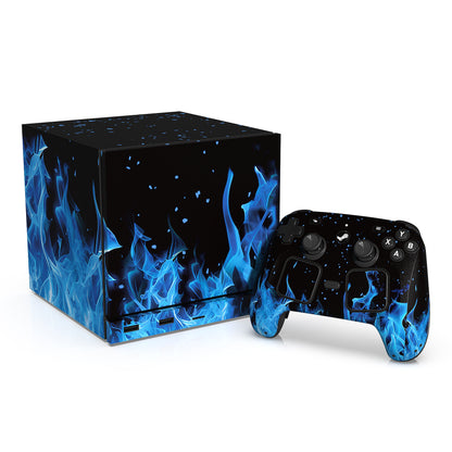 PlayVital Steam Machine本体・Steam Controller用 スキンシールセット (2026) 【青い炎】