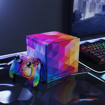 PlayVital Steam Machine本体・Steam Controller用 スキンシールセット (2026) 【カラフルトライアングル】