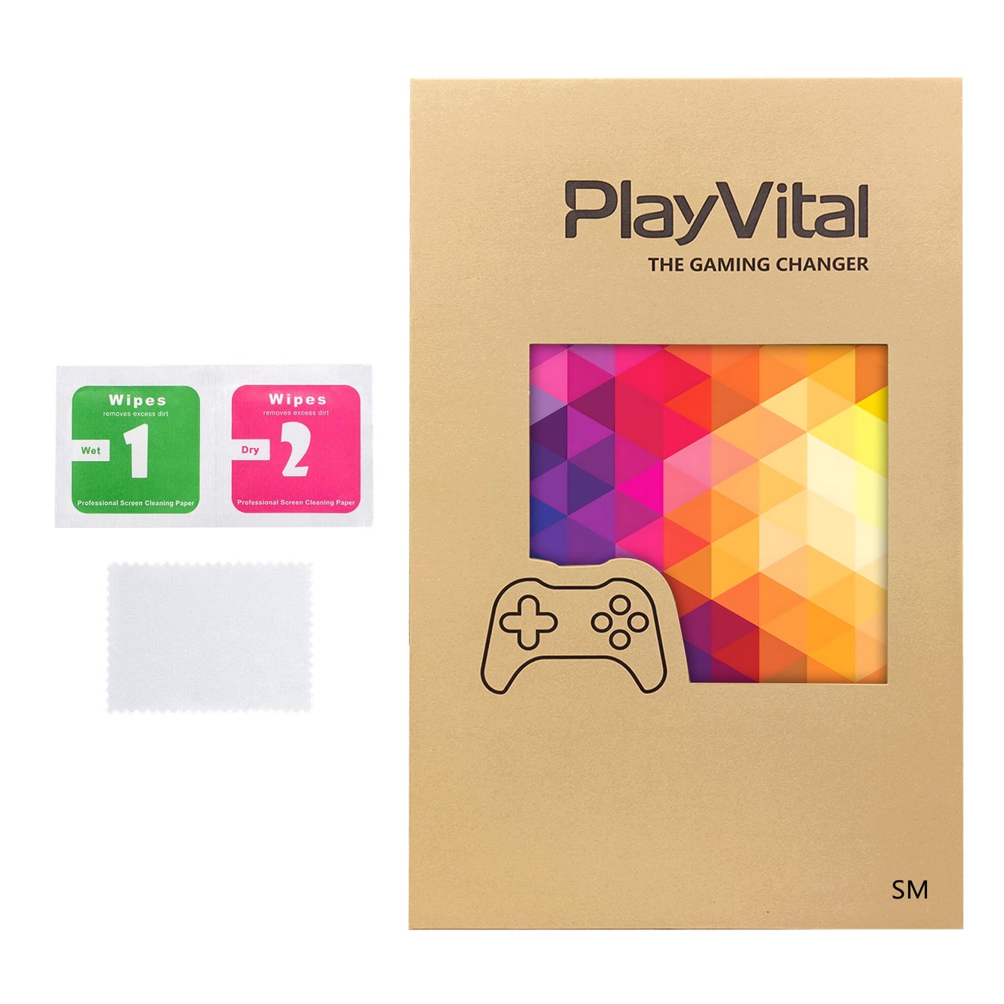 PlayVital Steam Machine本体・Steam Controller用 スキンシールセット (2026) 【カラフルトライアングル】