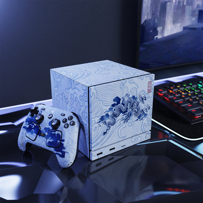 PlayVital Steam Machine本体・Steam Controller用 スキンシールセット (2026) 【青花磁器風】