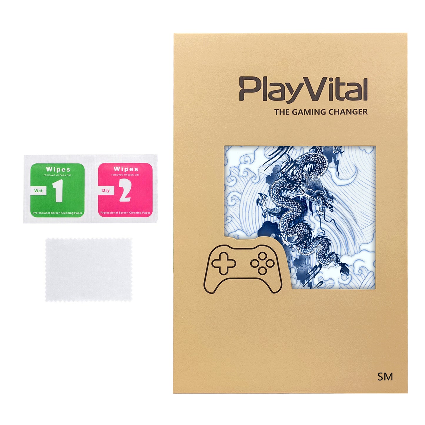 PlayVital Steam Machine本体・Steam Controller用 スキンシールセット (2026) 【青花磁器風】