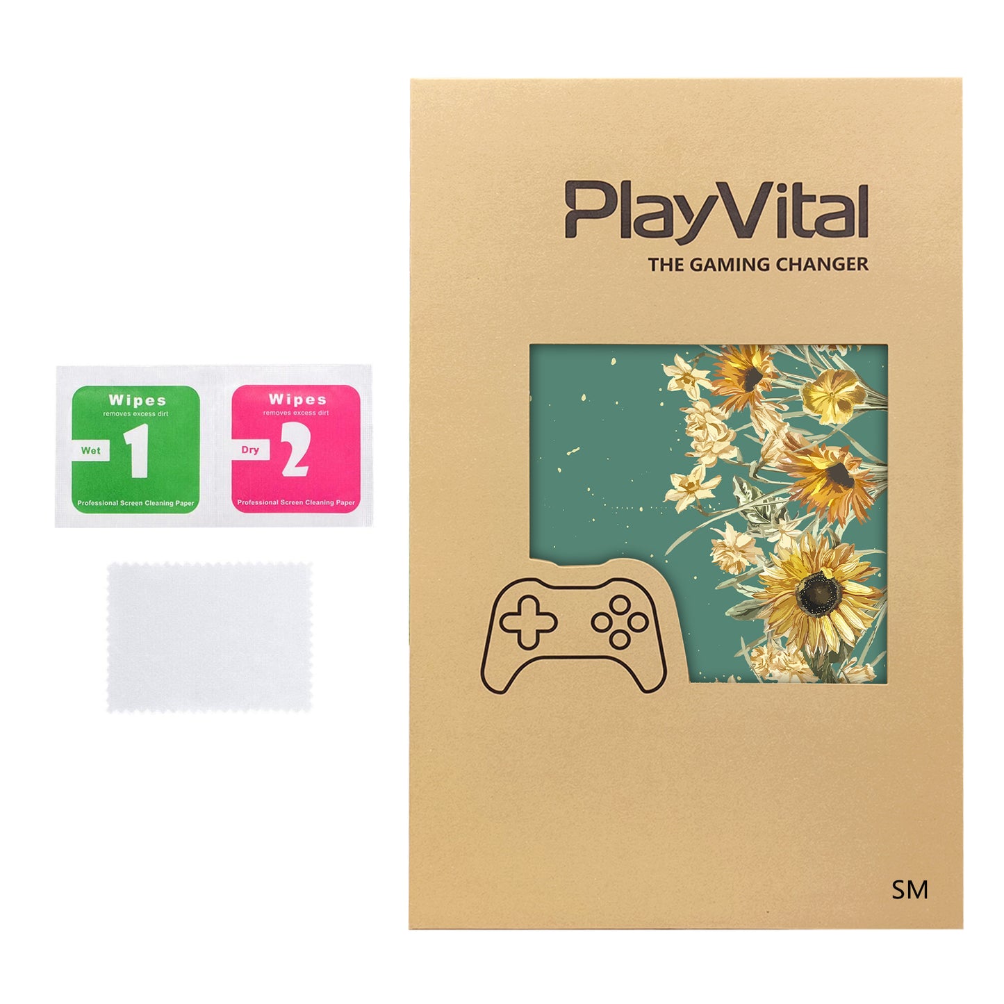PlayVital Steam Machine本体・Steam Controller用 スキンシールセット (2026) 【ひまわり】