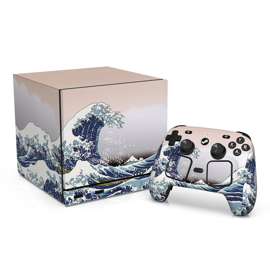PlayVital Steam Machine本体・Steam Controller用 スキンシールセット (2026) 【グレートウェーブ】