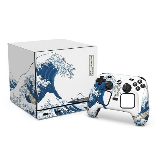 PlayVital Steam Machine本体・Steam Controller用 スキンシールセット (2026) 【神奈川の浪】
