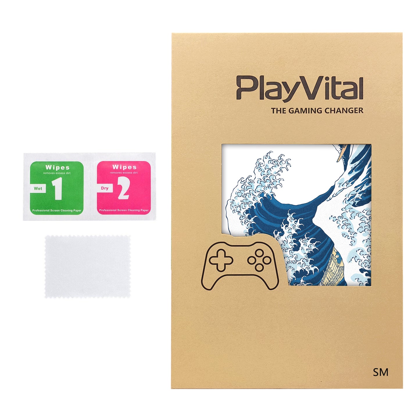 PlayVital Steam Machine本体・Steam Controller用 スキンシールセット (2026) 【神奈川の浪】