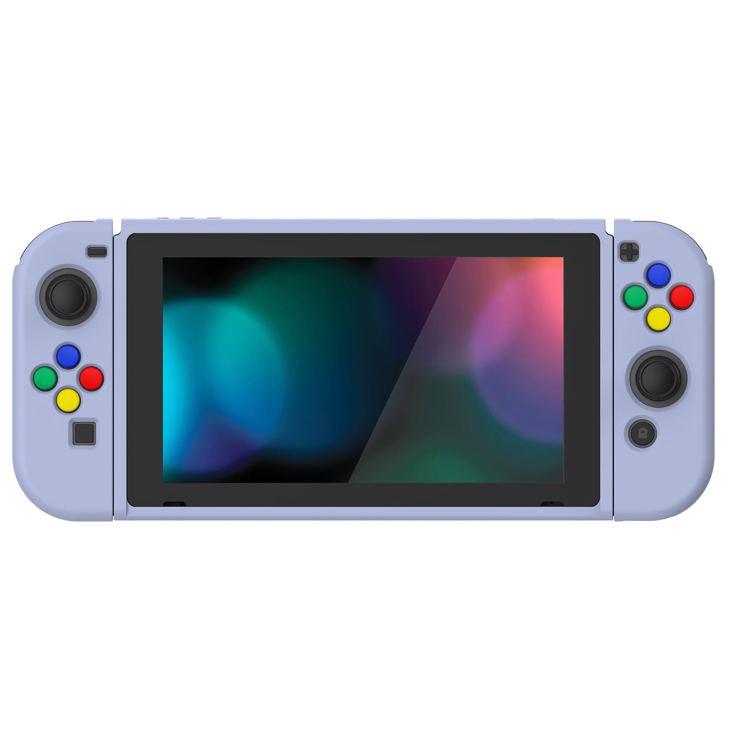 PlayVital Violet Protective Case for NS Switch, Soft TPU Slim Case Cover for NS Switch Joy-Con Console with Colorful ABXY Direction Button Caps - NTU6002G2 PlayVital