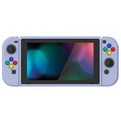 PlayVital Violet Protective Case for NS Switch, Soft TPU Slim Case Cover for NS Switch Joy-Con Console with Colorful ABXY Direction Button Caps - NTU6002G2 PlayVital