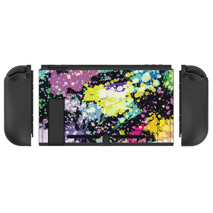 PlayVital Watercolour Splash Protective Case for NS, Soft TPU Slim Case Cover for NS Joycon Console with Colorful ABXY Direction Button Caps - NTU6016G2 PlayVital