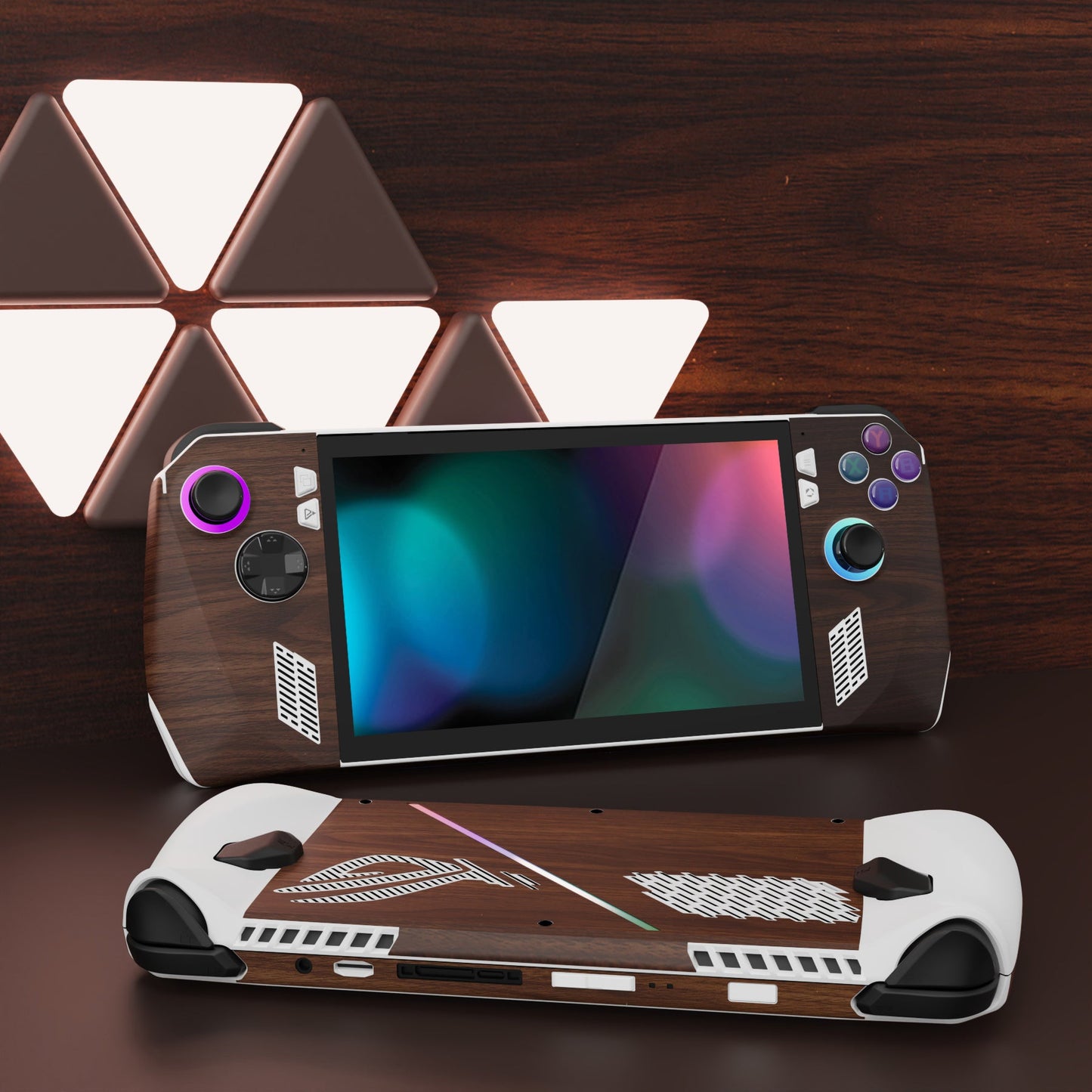 PlayVital Wood Grain Custom Stickers Vinyl Wraps Protective Skin Decal for ROG Ally Handheld Gaming Console - RGTM013 PlayVital