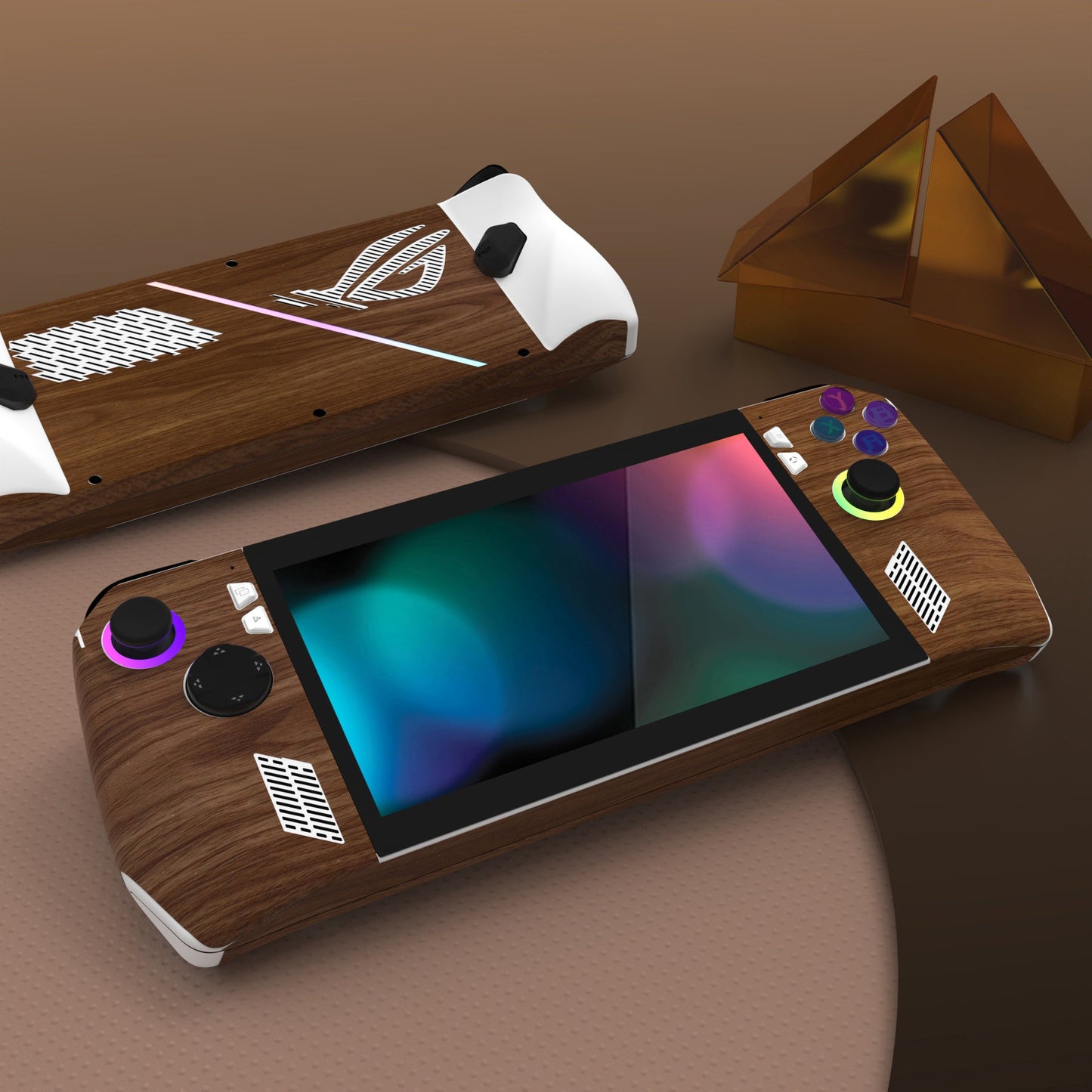 PlayVital Wood Grain Custom Stickers Vinyl Wraps Protective Skin Decal for ROG Ally Handheld Gaming Console - RGTM013 PlayVital