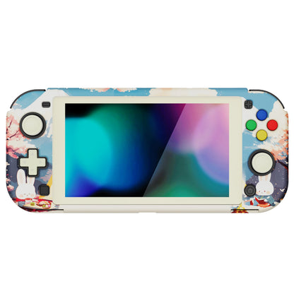 PlayVital ZealProtect Hard Shell Protective Case with Screen Protector & Thumb Grip Caps & Button Caps for NS Switch Lite - Camping Bunnies - PSLYR010 playvital