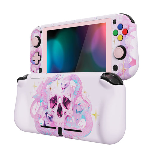 PlayVital ZealProtect Hard Shell Protective Case with Screen Protector & Thumb Grip Caps & Button Caps for NS Switch Lite - Celestial Serpent's Embrace - PSLYR006 playvital