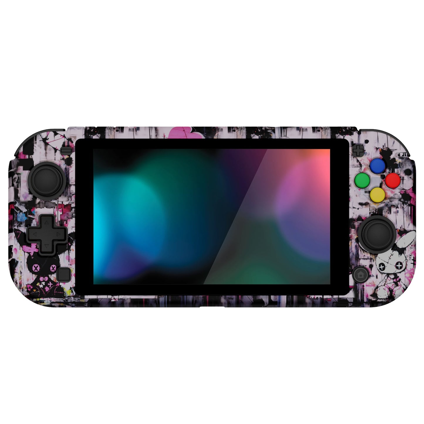 PlayVital ZealProtect Hard Shell Protective Case with Screen Protector & Thumb Grip Caps & Button Caps for NS Switch Lite - Lovely Punky Bunny - PSLYR012 playvital