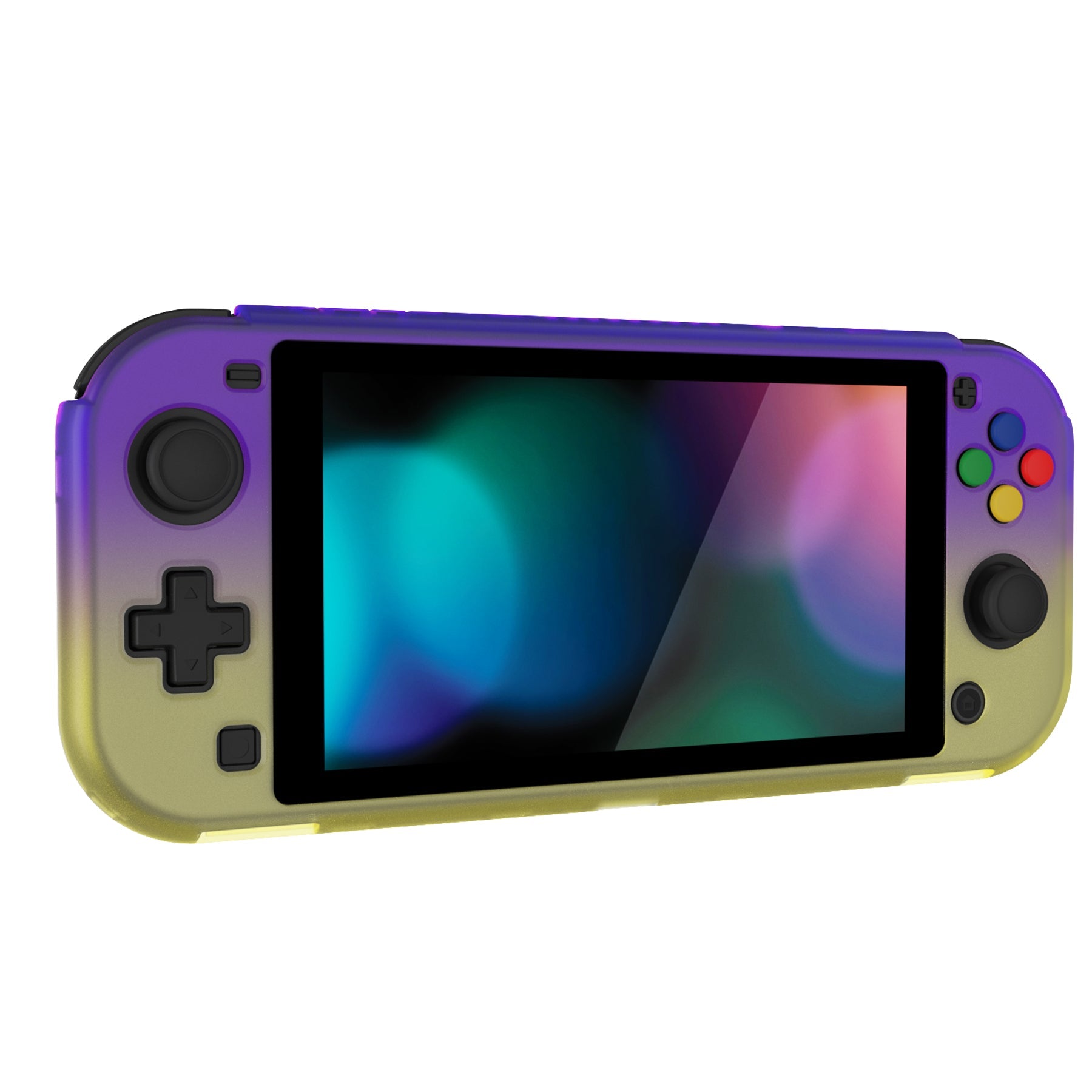 PlayVital ZealProtect Hard Shell Protective Case with Screen Protector & Thumb Grip Caps & Button Caps for NS Switch Lite - Gradient Translucent Bluebell - PSLYP301 playvital